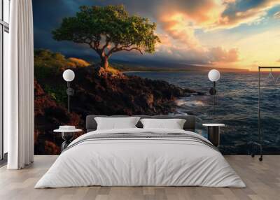 Maui, Hawaii, tropical island, paradise, ocean, vacation photo, typical place Wall mural