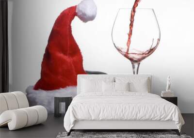 santa hat and wine 2 Wall mural