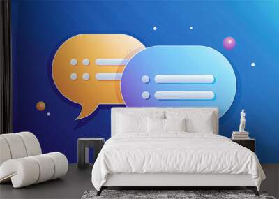 Beautiful 3d render design set of a different chatting sms template bubbles. blank colorful text bubbles Vector illustration Wall mural