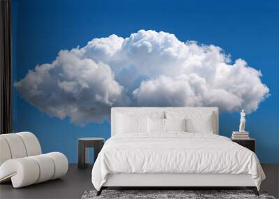 Beautiful white cloud isolated on blue sky background Wall mural