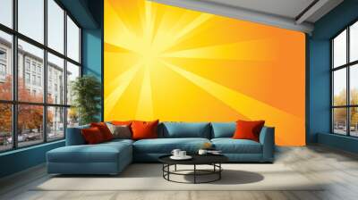 Orange Sun Burst Background Wall mural