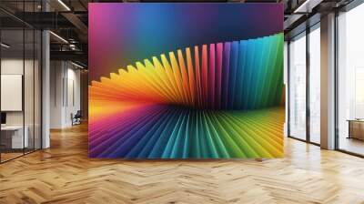 A stunning 3D render of an abstract multicolor spectrum Wall mural