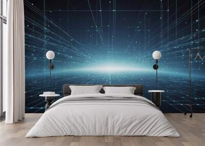 abstract technology network background illustration Wall mural