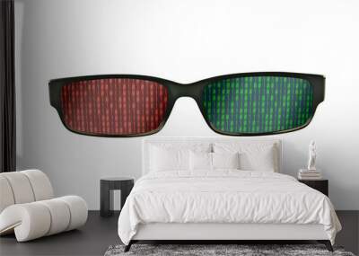 Binary black eyeglasses frames isolated on pure white Wall mural