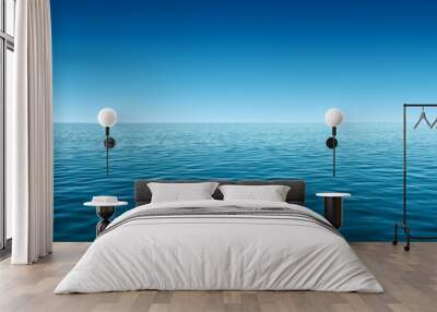 calm blue sea and gradient blue sky background Wall mural