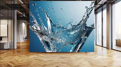 crystal clear pure water in motion with splashes and bubbles Wall mural