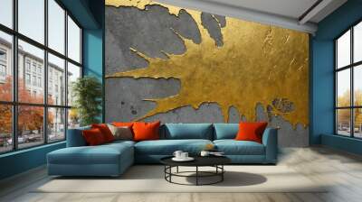 Gold Paint on Concrete Wall Texture Background Wall mural