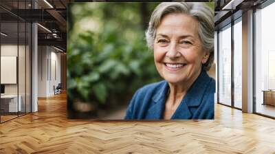 Portrait of smiling senior woman Wall mural