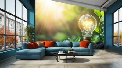 As more companies adopt green technologies, industries are shifting towards renewable energy solutions to meet sustainability targets. Wall mural