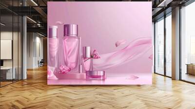 banner ad for beauty products realistic background. Wall mural