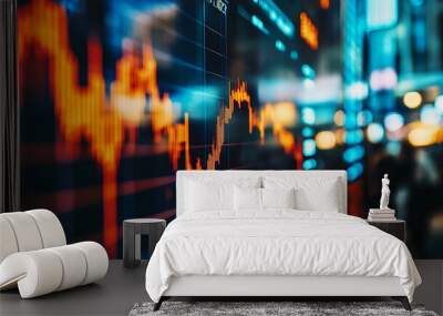 Long-term investments in the stock market can yield substantial returns over time Wall mural