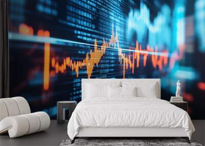 The image of a diverse team discussing stock market trends is a best-seller for corporate presentations. Wall mural