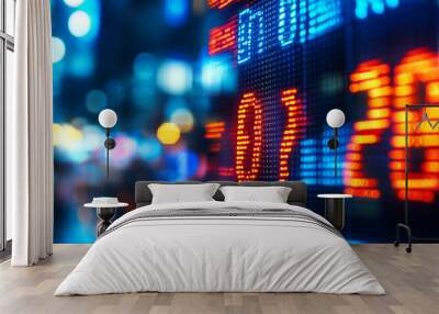 The image of a diverse team discussing stock market trends is a best-seller for corporate presentations. Wall mural