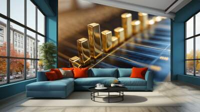 This image of a rising gold chart is a top pick for investment strategies and savings plans. Wall mural