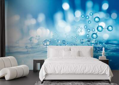 bubble and molecule background for cosmetic product Wall mural