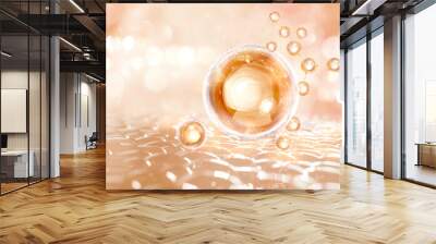 bubble and molecule background for cosmetic product Wall mural