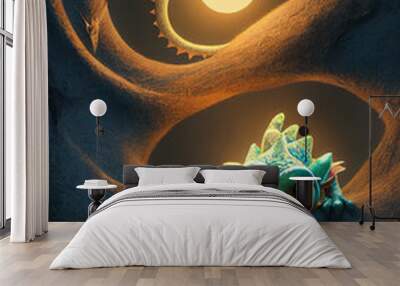 Cute baby dragon Wall mural