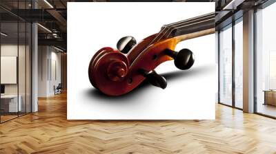 Violine white backround with shadow Wall mural