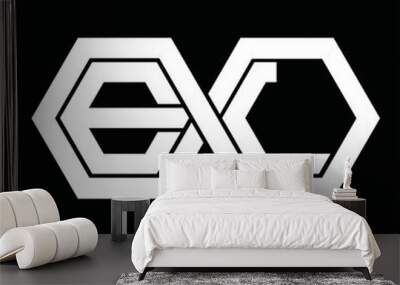 EL Logo monogram with hexagon template Wall mural