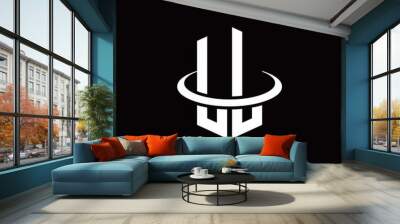 LL monogram logo in a hexagon style and surrounded by a ring Wall mural