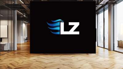 LZ monogram logo with blue fire style design template Wall mural