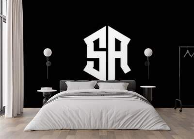 sa logo monogram with shield shape design template Wall mural