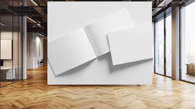 A4 Landscape Horizontal Magazine Brochure 3D Rendering White Blank Mockup Wall mural