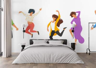 Dancing people silhouette Wall mural