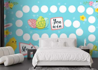 Easter board game template Wall mural