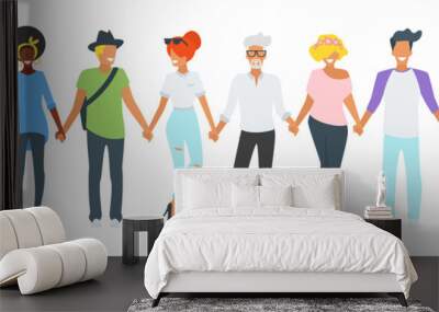 people holding hands Wall mural