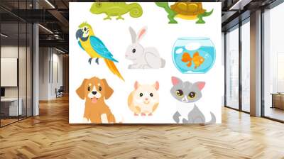 set of home animal pet Wall mural