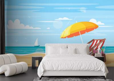 tropical island sea shore Wall mural