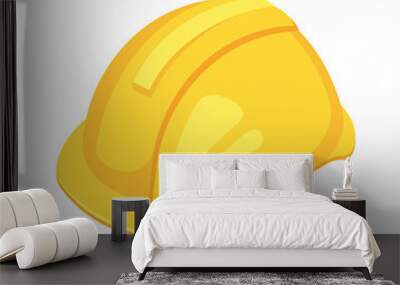 Vector isometric yellow worker hat. Wall mural