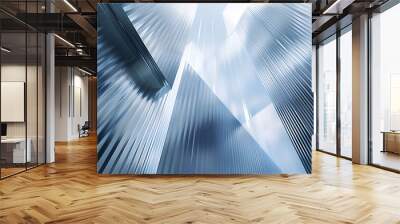 an abstract background with a reeded glass effect in a 3D render. Wall mural