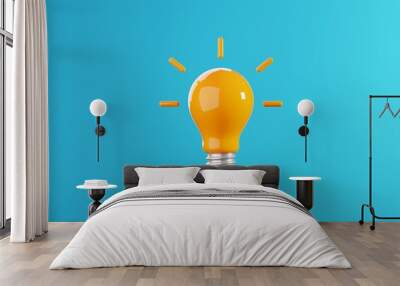 the light bulb is full of ideas and creative thinking, analytical thinking for processing. 3d illust Wall mural