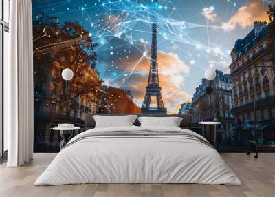 Artificial Intelligence in French Public Services Wall mural