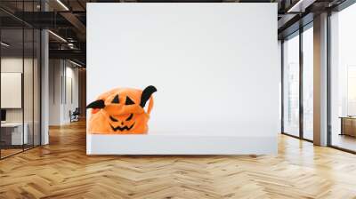 orange pumpkin halloween with white background isolated Wall mural