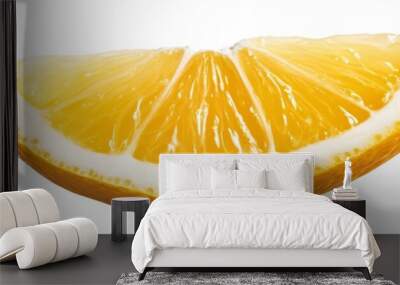 A vibrant slice of lemon, showcasing its juicy flesh and zesty texture. Its bright yellow color and fresh appearance evoke feelings of summer, refreshment, and health. Wall mural