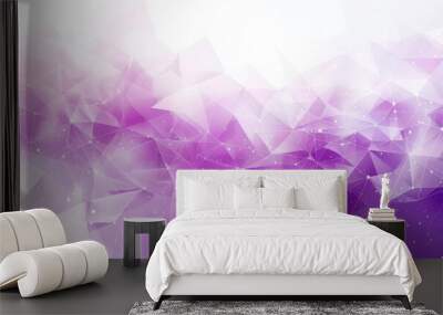 Geometric pink and purple polygon pattern - This image sports a geometric background with a mesh of pink and purple polygons creating a modern abstract pattern Wall mural