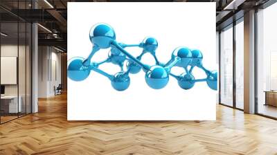 blue Molecule isolated on white Wall mural