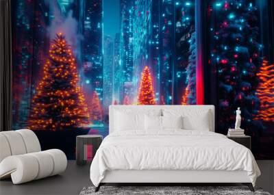 christmas festival on background Wall mural