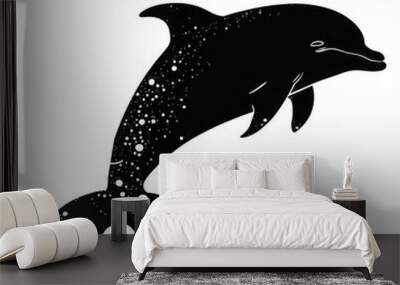 dolphin swimming isolated on white Wall mural