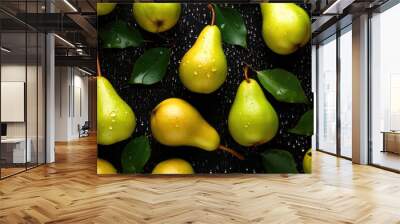 fresh ripe pears on background Wall mural