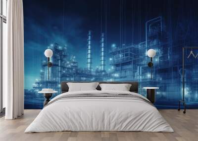 Future factory plant and energy industry Wall mural