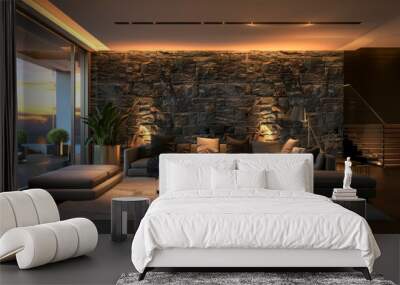 modern interior on background Wall mural