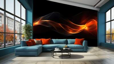 orange light on black background Wall mural