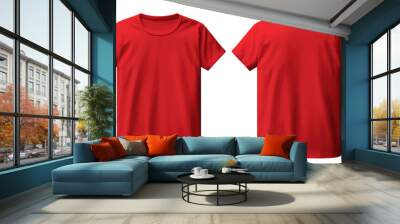 set of color view t-shirt isolated on white Wall mural