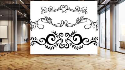 Calligraphic floral ornaments Wall mural