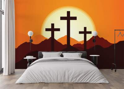 Holy Week Vector Background Illustration Wall mural