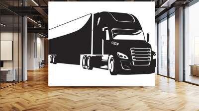 Truck vector for logo template on white and black background Wall mural